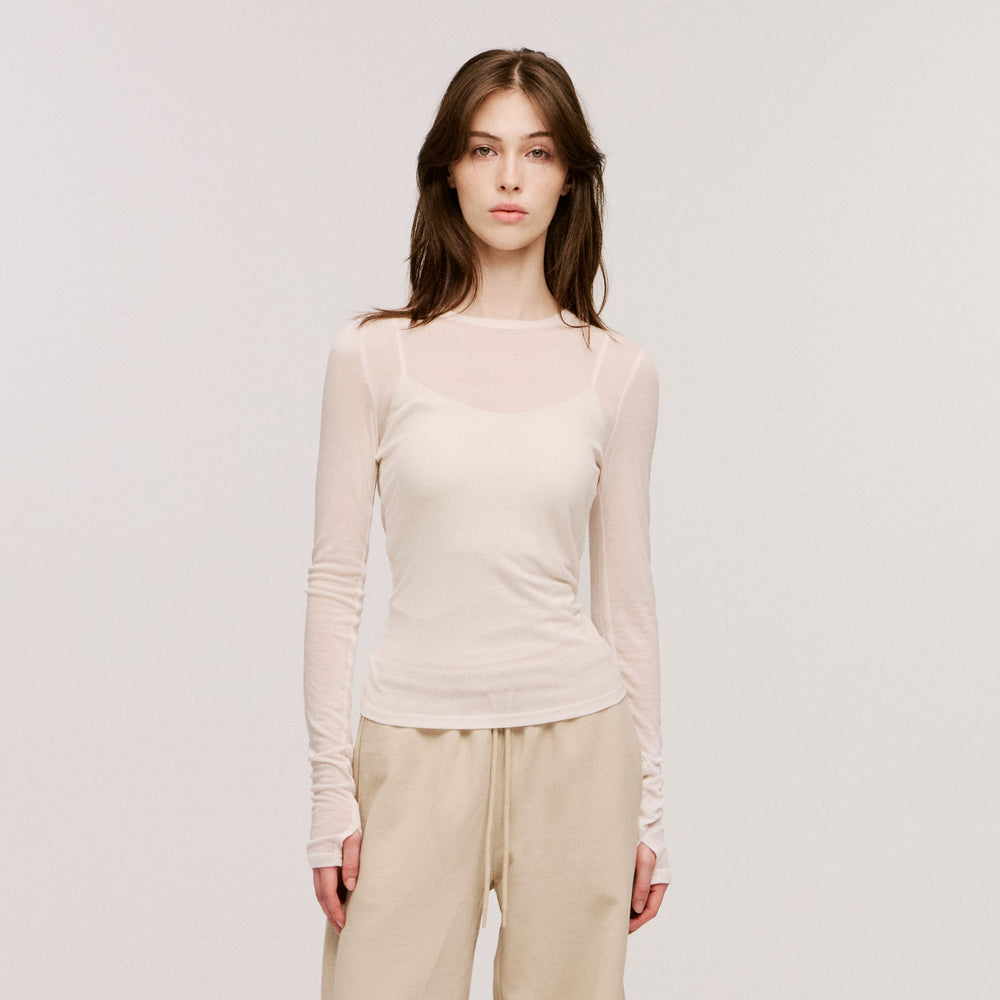 Women’s Cashmere-Blend Crew Long Sleeve