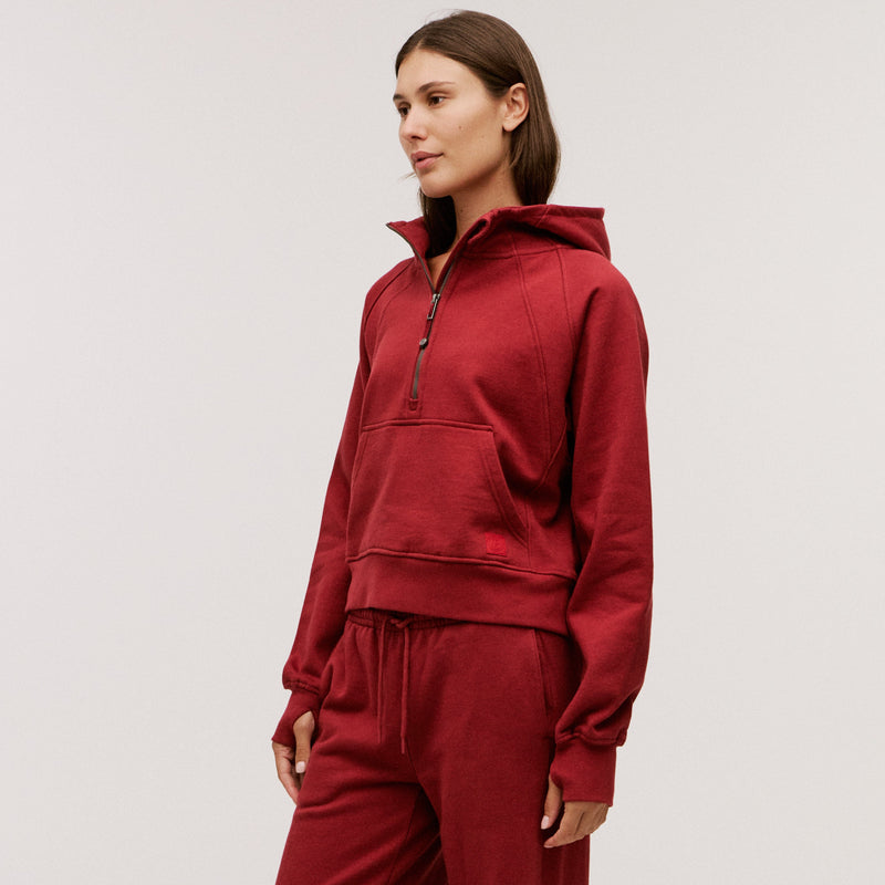 Women’s 100% Organic Cotton Half-Zip Hoodie